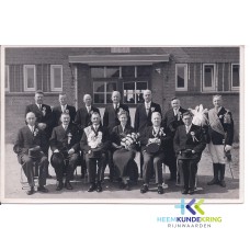 Aerdt 50 jarig bestaan schutterij bestuur en koningspaar 1955 Coll. T.Hendriksen F00000139